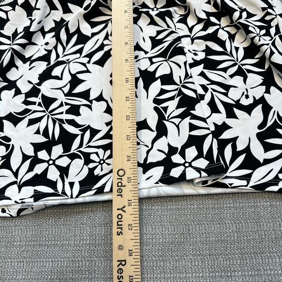 Lands End Tankini Top Womens 18D Black White Floral Square Neck Swimsuit New - Picture 9 of 10